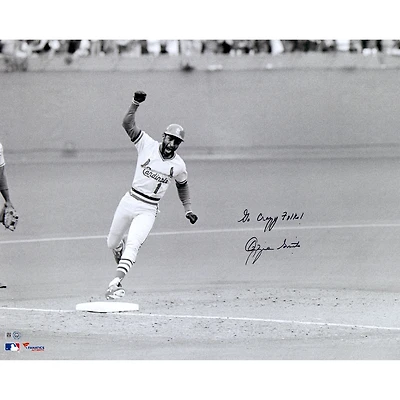 Ozzie Smith St. Louis Cardinals Autographed 16" x 20" 1985 NLCS Photograph with "Go Crazy Folks!" Inscription