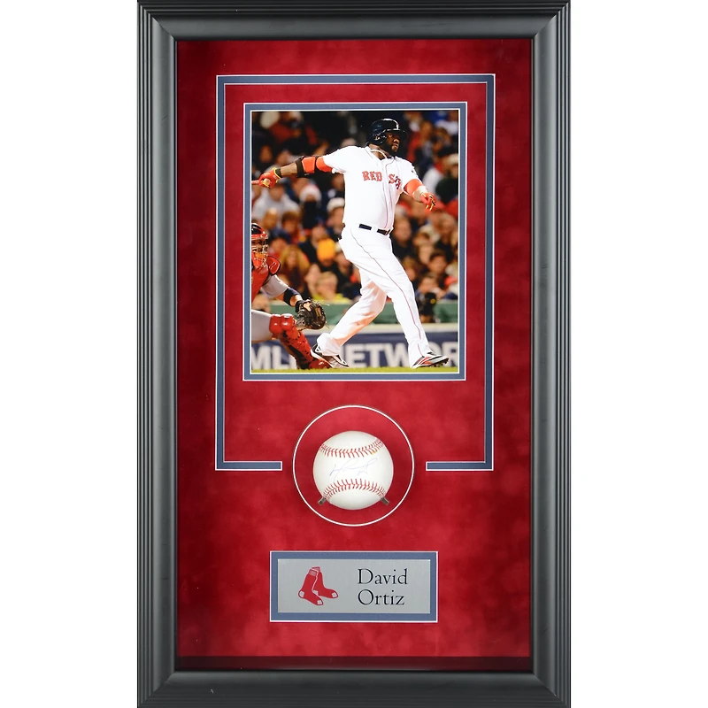 David Ortiz Boston Red Sox Framed Autographed Baseball Shadowbox