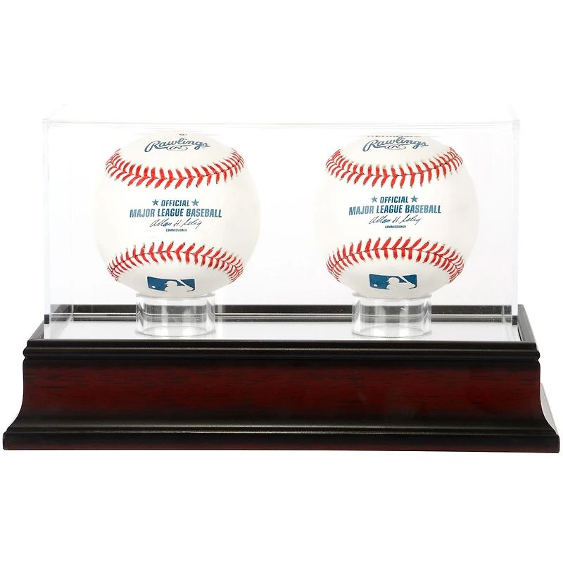 Antique Mahogany Two Baseball Display Case