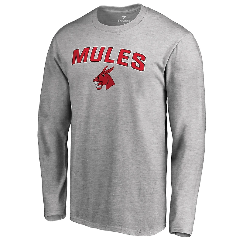 Men's Ash Central Missouri Mules Proud Mascot Long Sleeve T-Shirt