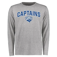 Men's Ash Christopher Newport University Captains Proud Mascot Long Sleeve T-Shirt