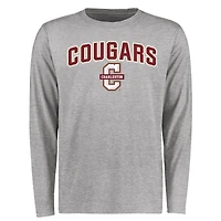 Men's Ash Charleston Cougars Proud Mascot Long Sleeve T-Shirt