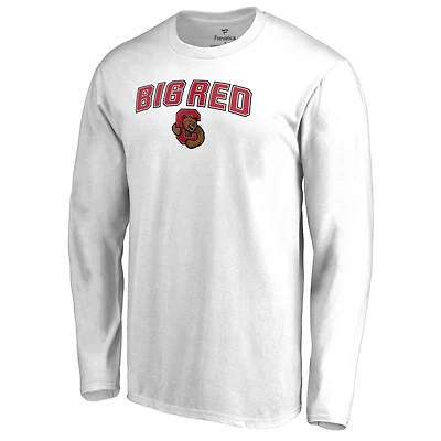Men's White Cornell Big Red Proud Mascot Long Sleeve T-Shirt