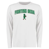 Men's White Delta State Statesmen Proud Mascot Long Sleeve T-Shirt