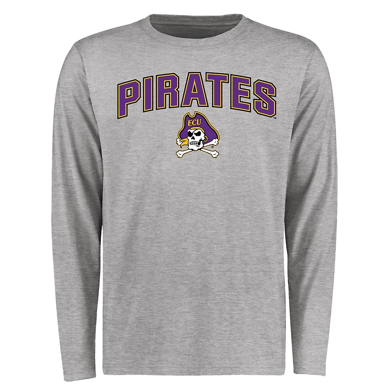 Men's Ash East Carolina Pirates Proud Mascot Long Sleeve T-Shirt