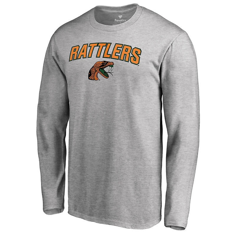 Men's Ash Florida A&M Rattlers Proud Mascot Long Sleeve T-Shirt
