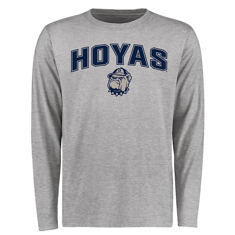 Men's Ash Georgetown Hoyas Proud Mascot Long Sleeve T-Shirt