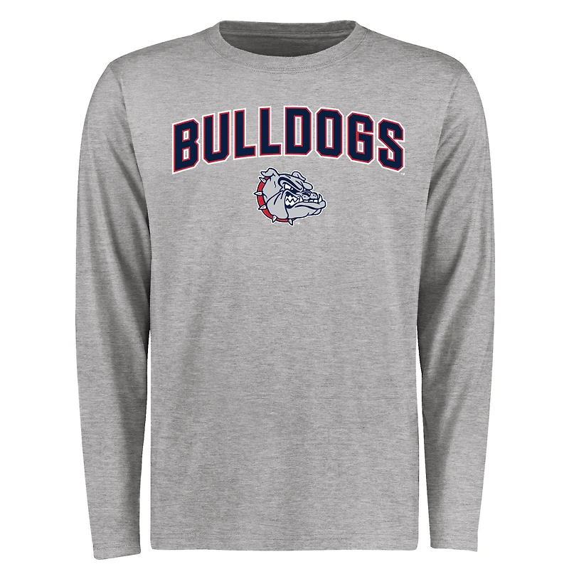 Men's Ash Gonzaga Bulldogs Proud Mascot Long Sleeve T-Shirt