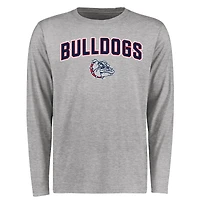 Men's Ash Gonzaga Bulldogs Proud Mascot Long Sleeve T-Shirt