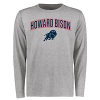 Men's Ash Howard Bison Proud Mascot Long Sleeve T-Shirt