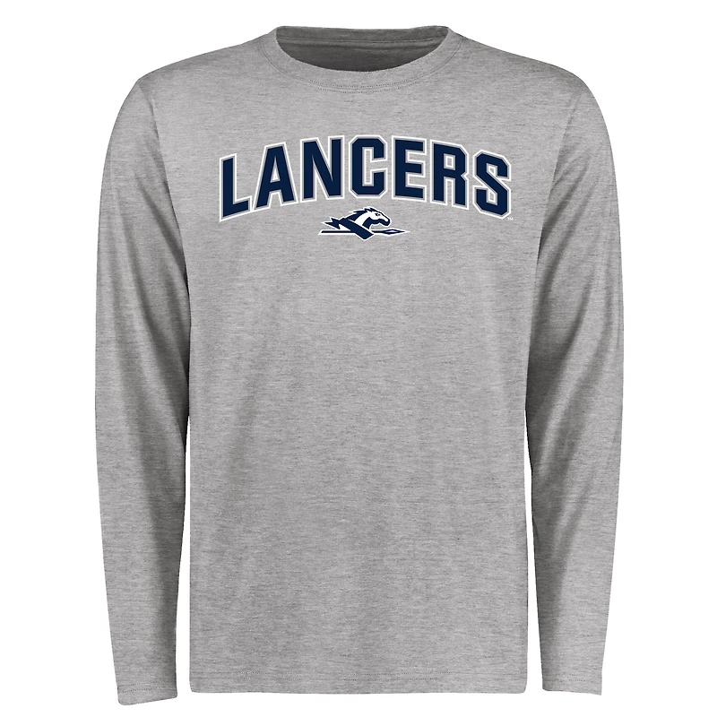 Men's Ash Longwood Lancers Proud Mascot Long Sleeve T-Shirt
