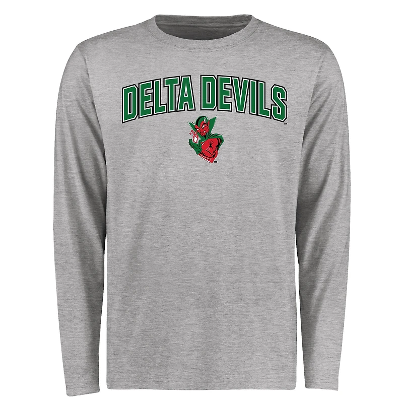 Men's Ash Mississippi Valley State Delta Devils Proud Mascot Long Sleeve T-Shirt