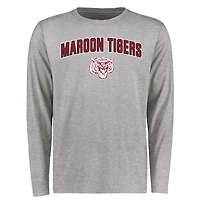 Men's Ash Morehouse Maroon Tigers Proud Mascot Long Sleeve T-Shirt