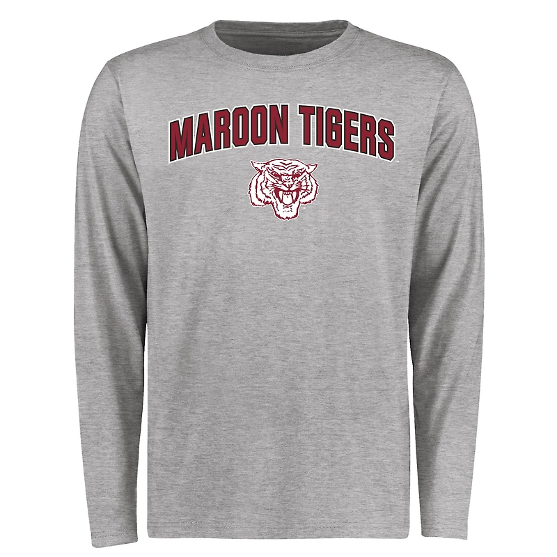 Men's Ash Morehouse Maroon Tigers Proud Mascot Long Sleeve T-Shirt