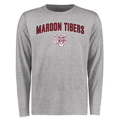 Men's Ash Morehouse Maroon Tigers Proud Mascot Long Sleeve T-Shirt