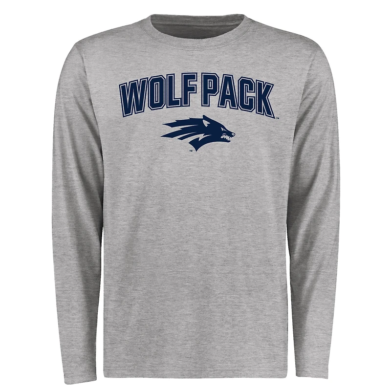 Men's Ash Nevada Wolf Pack Proud Mascot Long Sleeve T-Shirt