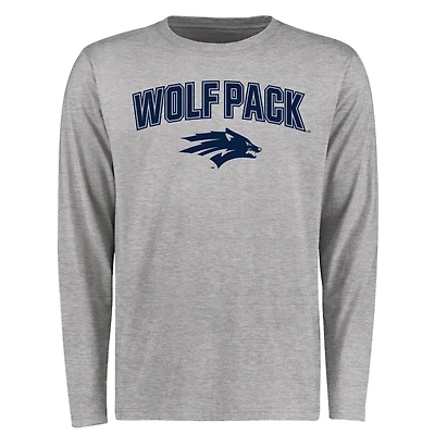 Men's Ash Nevada Wolf Pack Proud Mascot Long Sleeve T-Shirt