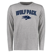 Men's Ash Nevada Wolf Pack Proud Mascot Long Sleeve T-Shirt