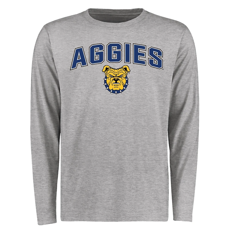 Men's Ash North Carolina A&T Aggies Proud Mascot Long Sleeve T-Shirt