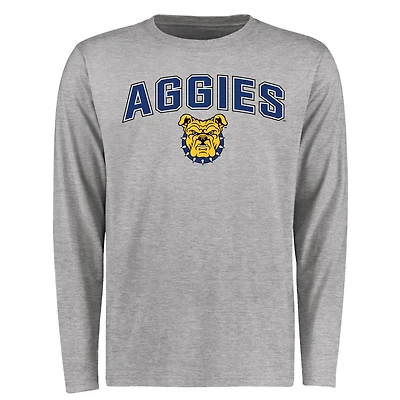 Men's Ash North Carolina A&T Aggies Proud Mascot Long Sleeve T-Shirt