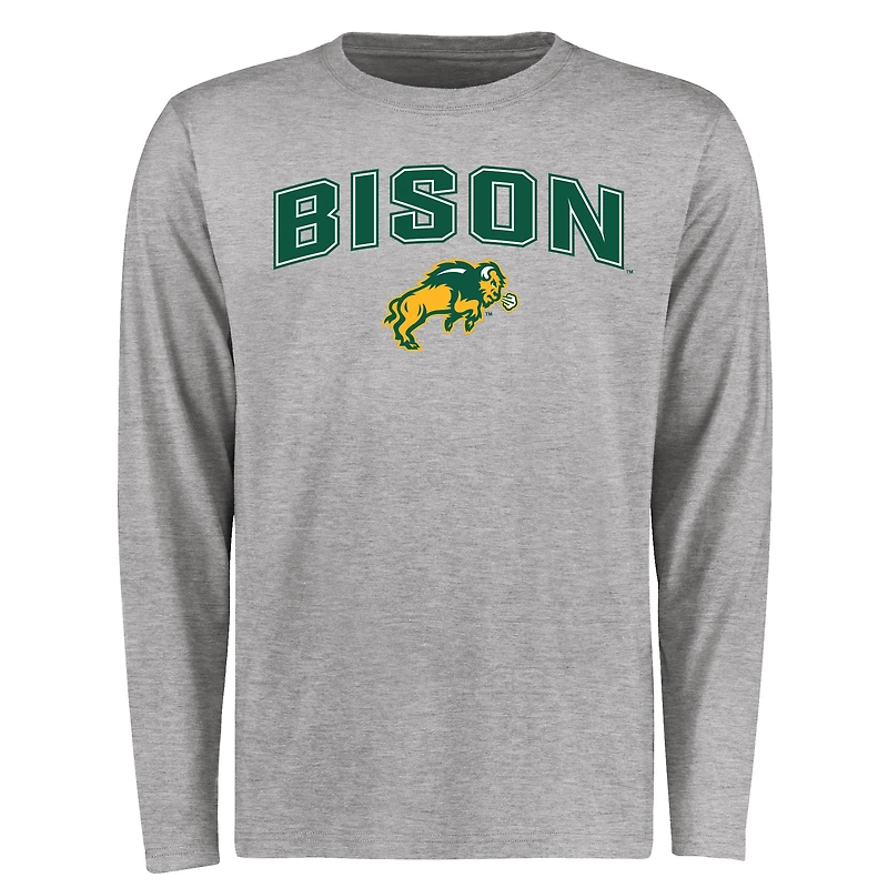 Men's Ash NDSU Bison Proud Mascot Long Sleeve T-Shirt