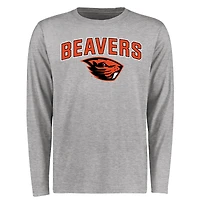Men's Ash Oregon State Beavers Proud Mascot Long Sleeve T-Shirt