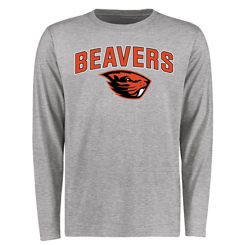 Men's Ash Oregon State Beavers Proud Mascot Long Sleeve T-Shirt