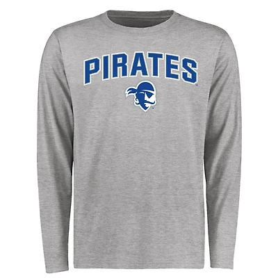 Men's Ash Seton Hall Pirates Proud Mascot Long Sleeve T-Shirt