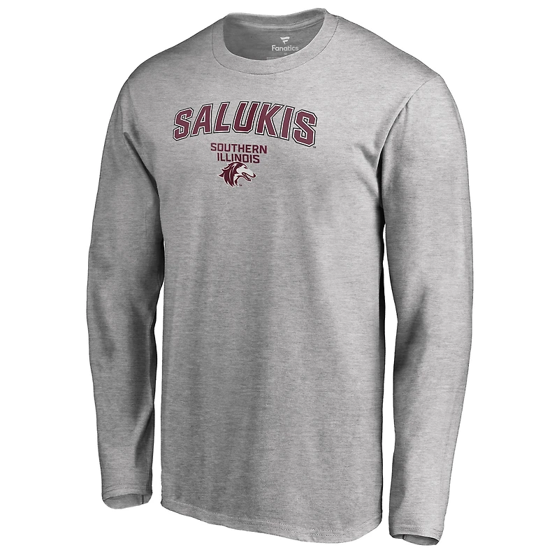 Men's Ash Southern Illinois Salukis Proud Mascot Long Sleeve T-Shirt