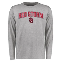 Men's Heathered Gray St. John's Red Storm Proud Mascot Long Sleeve T-Shirt