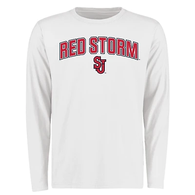 Men's White St. John's Red Storm Proud Mascot Long Sleeve T-Shirt
