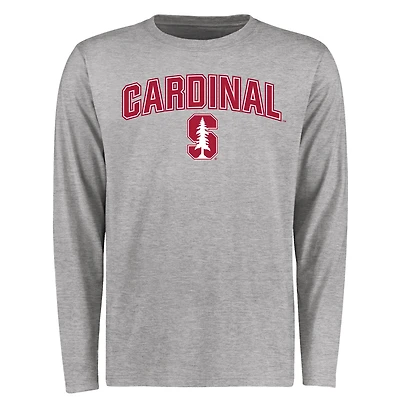 Men's Ash Stanford Cardinal Proud Mascot Long Sleeve T-Shirt