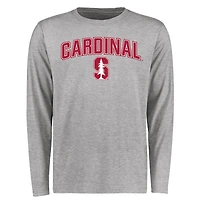 Men's Ash Stanford Cardinal Proud Mascot Long Sleeve T-Shirt