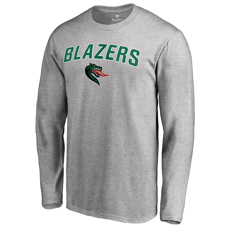 Men's Ash UAB Blazers Proud Mascot Long Sleeve T-Shirt