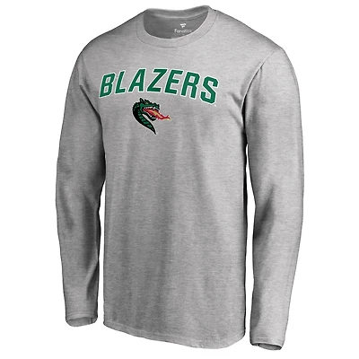 Men's Ash UAB Blazers Proud Mascot Long Sleeve T-Shirt