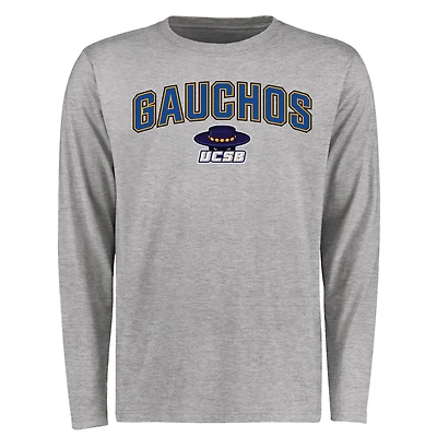 Men's Ash UC Santa Barbara Gauchos Proud Mascot Long Sleeve T-Shirt