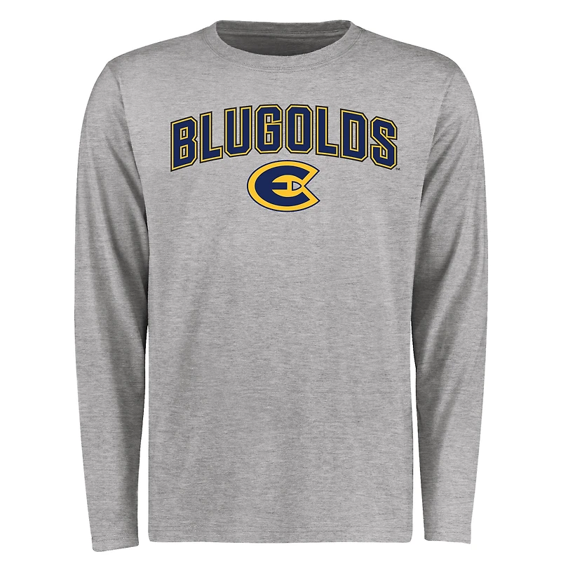 Men's Ash Wisconsin Eau Claire Blugolds Proud Mascot Long Sleeve T-Shirt