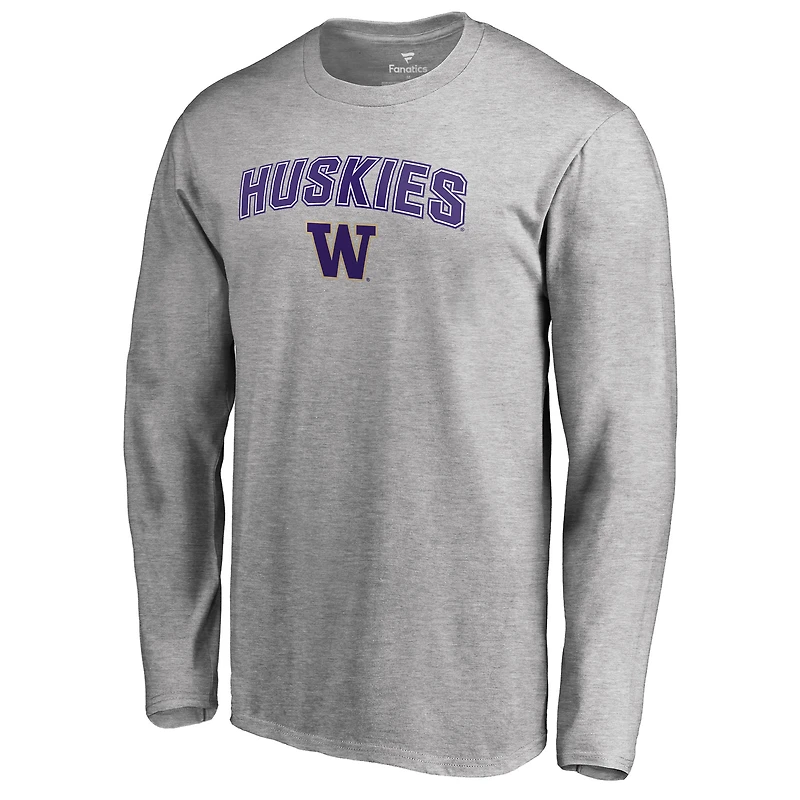 Men's Ash Washington Huskies Proud Mascot Long Sleeve T-Shirt