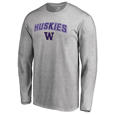 Men's Ash Washington Huskies Proud Mascot Long Sleeve T-Shirt