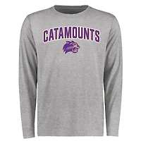 Men's Ash Western Carolina Catamounts Proud Mascot Long Sleeve T-Shirt