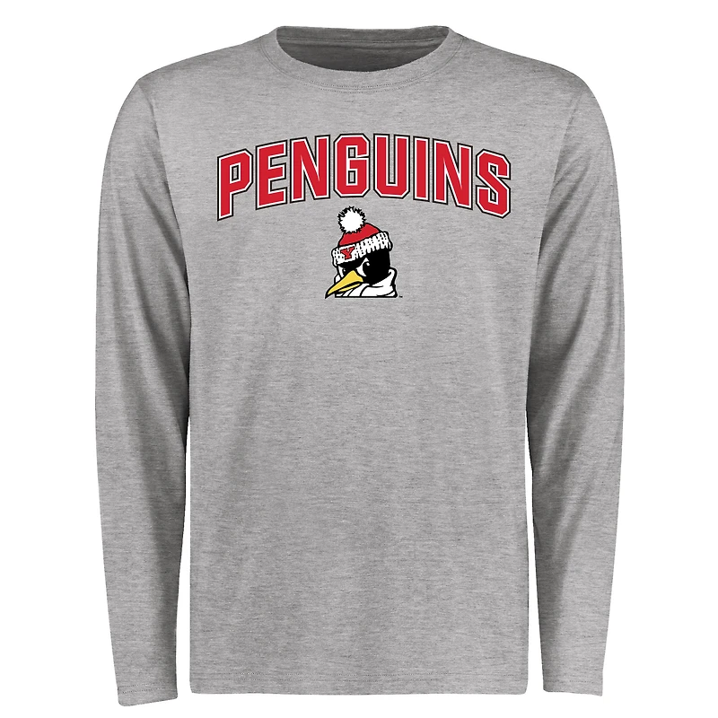 Men's Ash Youngstown State Penguins Proud Mascot Long Sleeve T-Shirt