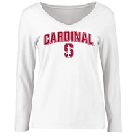 Women's White Stanford Cardinal Proud Mascot Long Sleeve T-Shirt