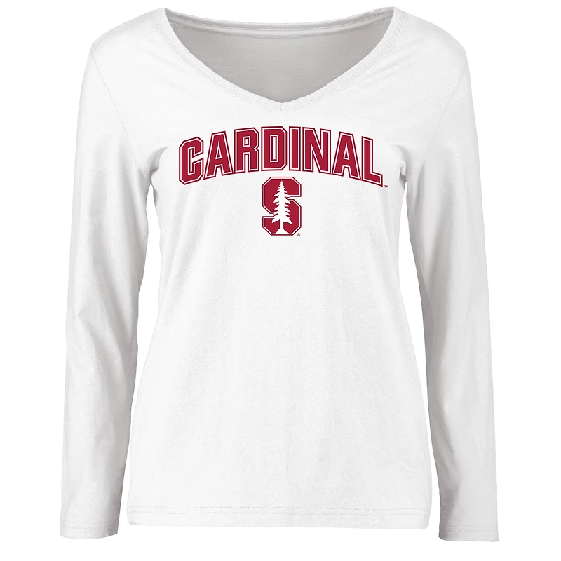 Women's White Stanford Cardinal Proud Mascot Long Sleeve T-Shirt