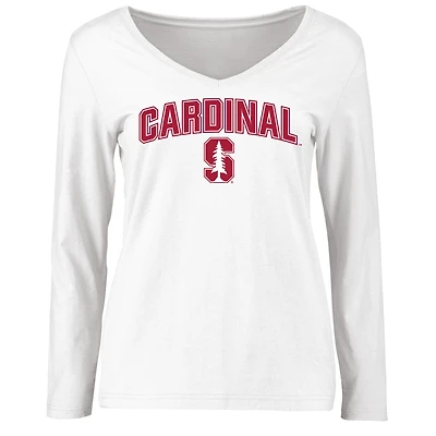 Women's White Stanford Cardinal Proud Mascot Long Sleeve T-Shirt