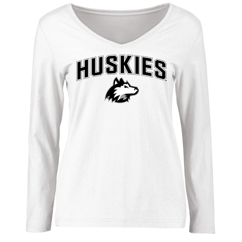 Women's White Northern Illinois Huskies Proud Mascot Long Sleeve T-Shirt