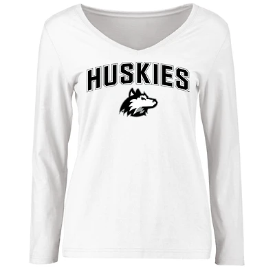 Women's White Northern Illinois Huskies Proud Mascot Long Sleeve T-Shirt