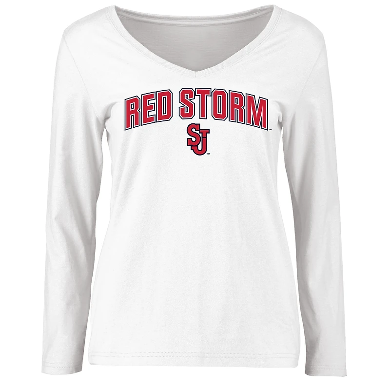 Women's White St. Johns Red Storm Proud Mascot Long Sleeve T-Shirt