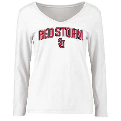 Women's White St. Johns Red Storm Proud Mascot Long Sleeve T-Shirt
