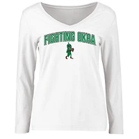 Women's White Delta State Statesmen Proud Mascot Long Sleeve T-Shirt