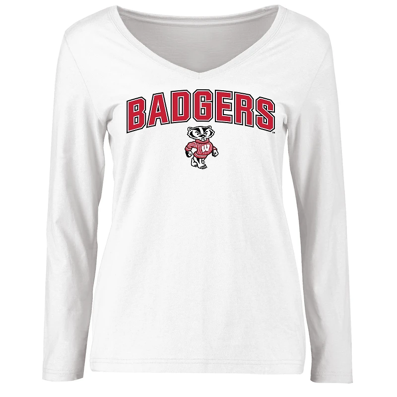 Women's White Wisconsin Badgers Proud Mascot Long Sleeve T-Shirt